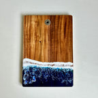 Personalized Wedding Cheese Board with Ocean Resin
