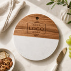 Custom Round Marble Charcuterie Board with Logo