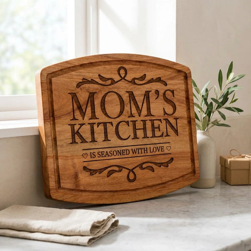 Upright_Mom_s_Kitchen_engraved_board_on_counter_with_olive_branch