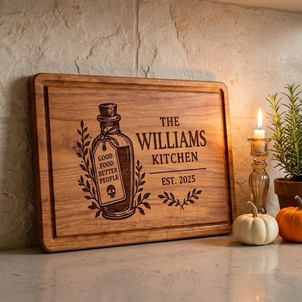 Upright_Williams_Kitchen_potion_engraved_board_next_to_candle_and_pumpkins