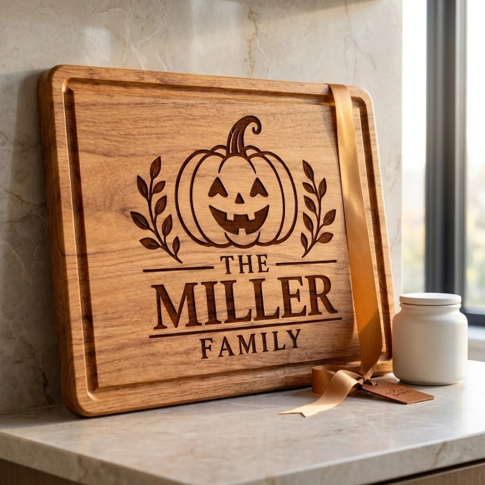 Personalized Halloween Steak Board with Family Name
