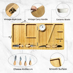 Personalized Folding Bamboo Cheese Board & Knife Set