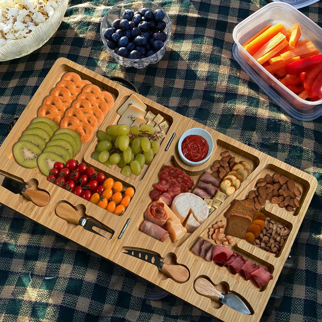 Personalized Folding Bamboo Cheese Board & Knife Set