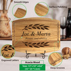 Personalized Acacia Cutting Board with Juice Groove - 2 Sizes Available