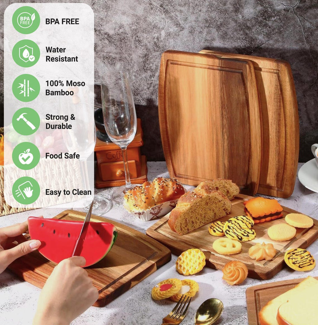 Personalized Acacia Cutting Board with Juice Groove - 2 Sizes Available
