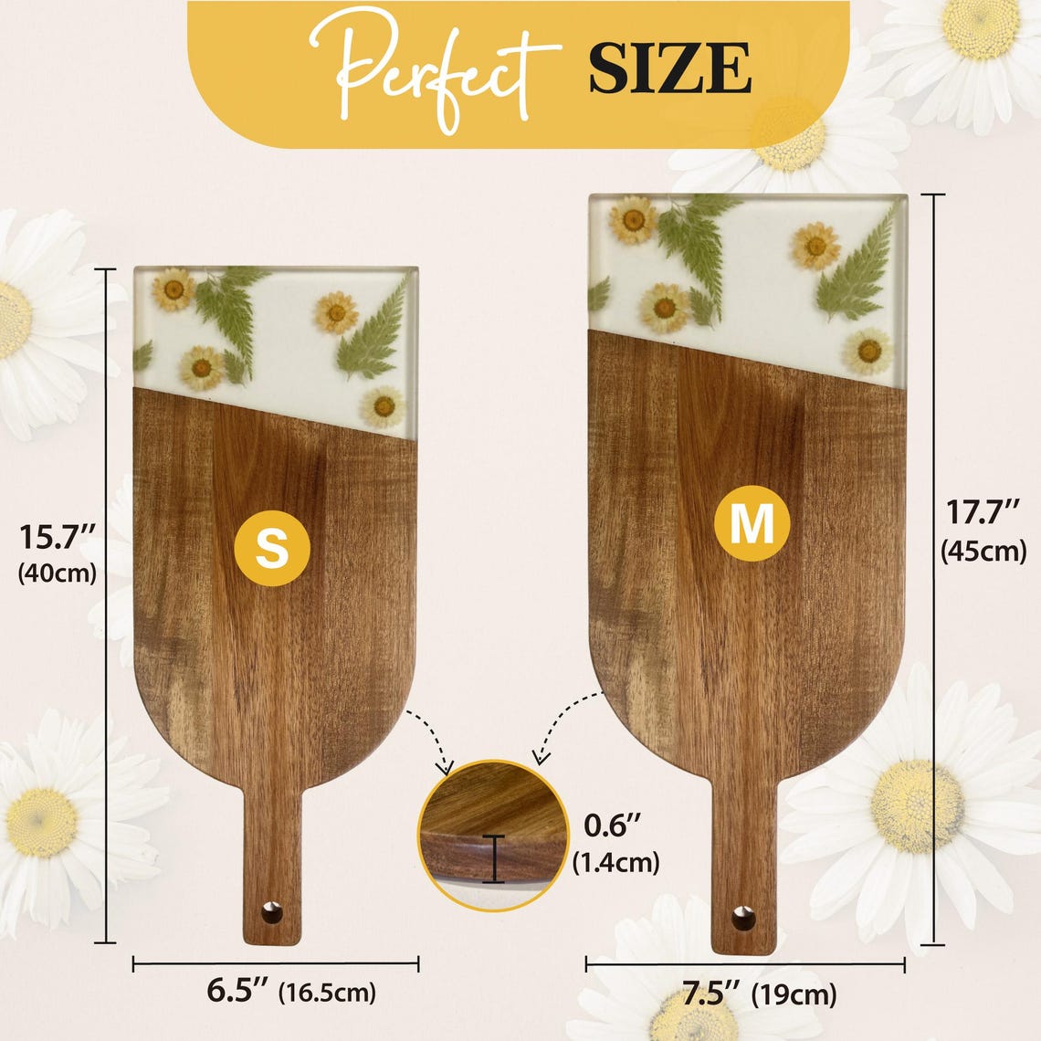Personalized Dried Flower Resin Charcuterie Board
