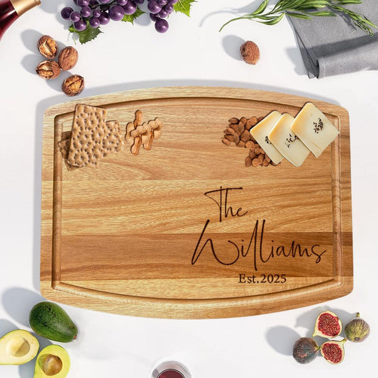 Personalized Acacia Cutting Board with Juice Groove - 2 Sizes Available
