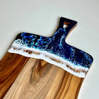 Personalized Wooden Ocean Wave Resin Cutting Board Serving Tray