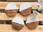 Personalized Marble and Wood Charcuterie Board with Matching Coasters Set