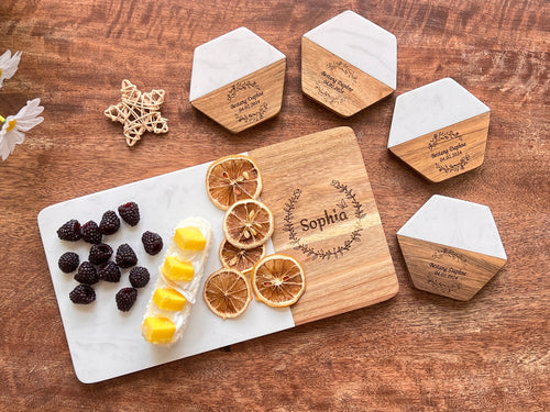 Custom Elegant Marble Charcuterie Set — The Ultimate Gift for Her