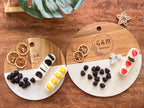 Personalized Round Marble and Wood Charcuterie Board with Coasters