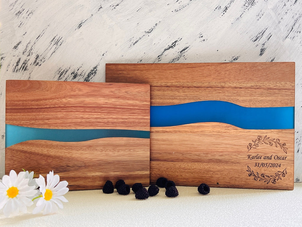 Personalized Resin River Charcuterie Board