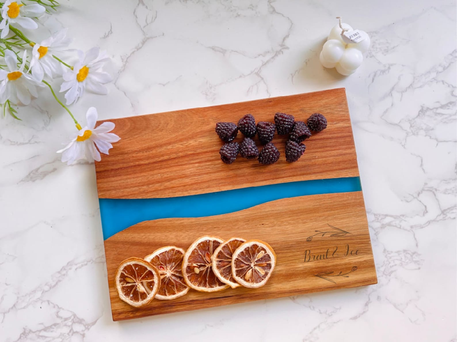 Personalized Resin River Charcuterie Board