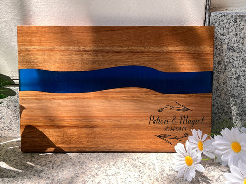 Custom Engraved Epoxy River Serving Board — Perfect Wedding Gift