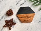 Personalized Black Marble & Wood Coaster