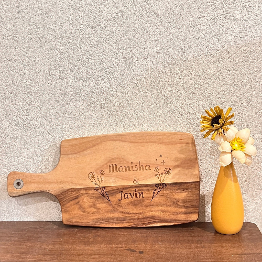 Personalized Wooden Charcuterie Board with Handle