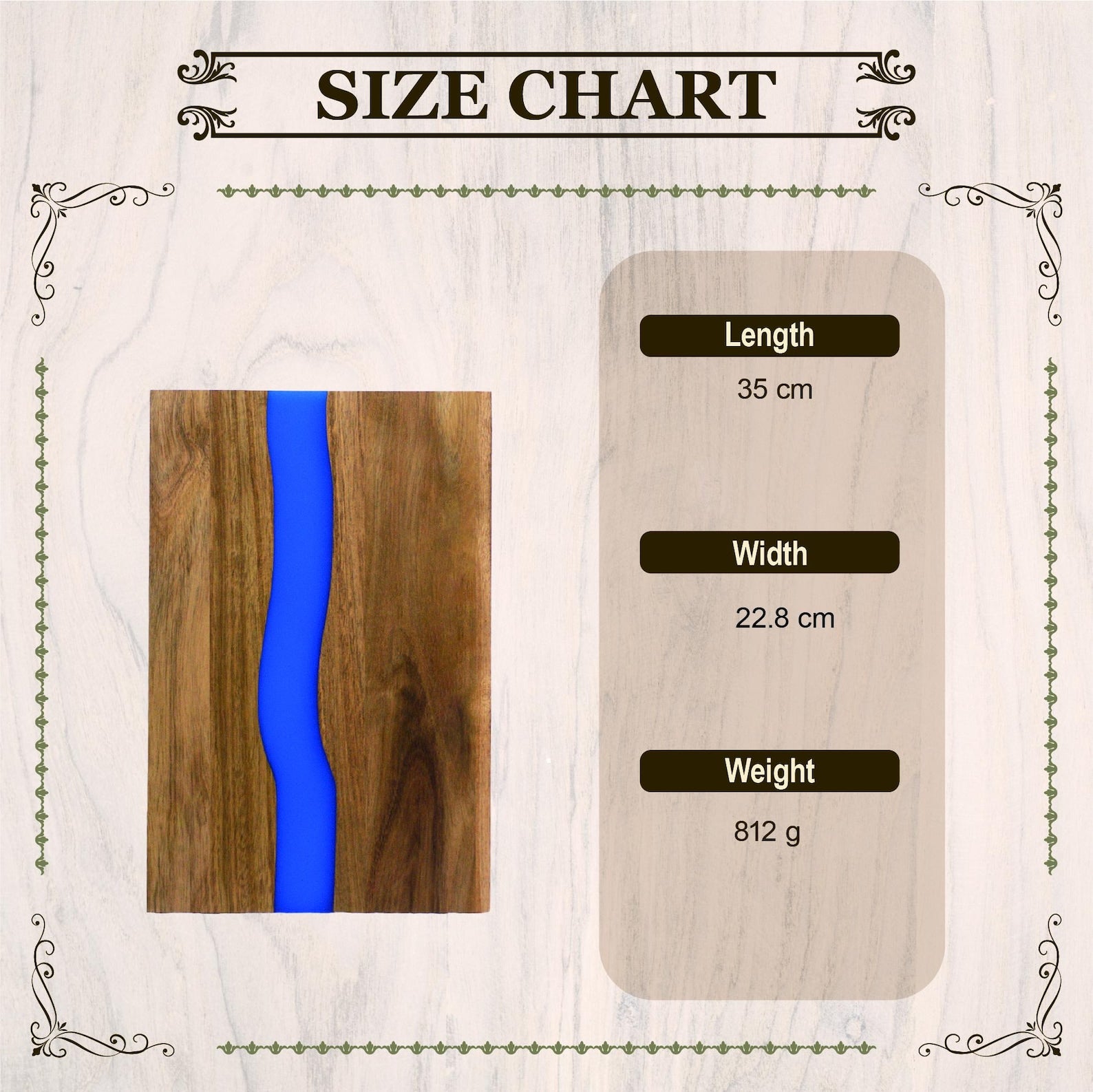 Personalized Epoxy Resin River Cutting Board
