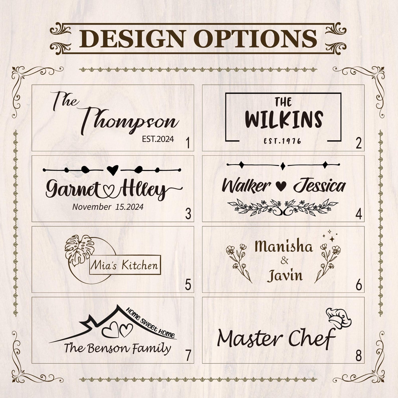 Personalized Non-Slip Cutting Board