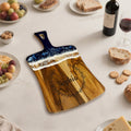 Personalized Wooden Ocean Wave Resin Cutting Board Serving Tray