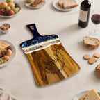 Personalized Wooden Ocean Wave Resin Cutting Board Serving Tray