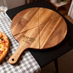 Personalized Pizza Board with Handle & Slice Grooves