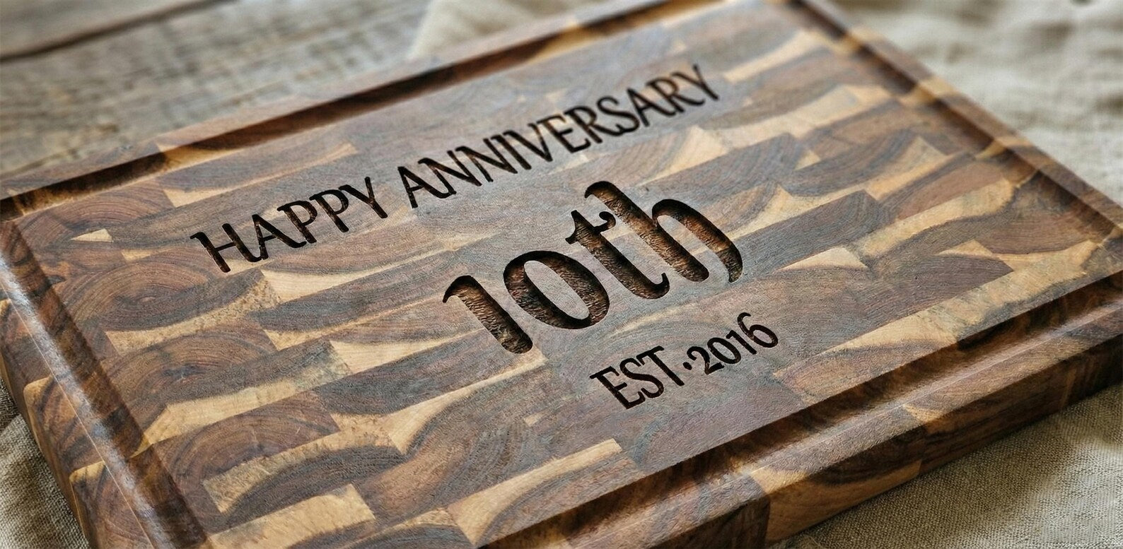 Personalized Anniversary Cutting Board