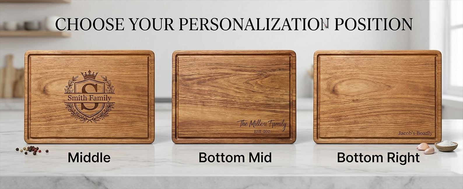 Personalized Acacia Wood Cutting Board and Steak Serving Platter