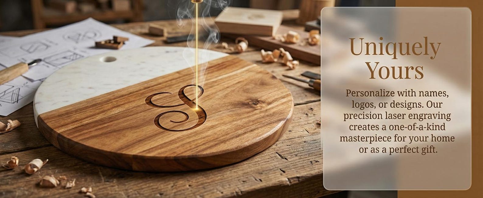 Personalized Round Marble Charcuterie Board