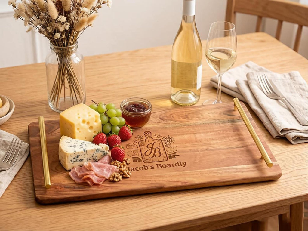 Personalized  Gold Serving Tray with Handles