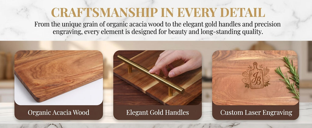 Personalized  Gold Serving Tray with Handles