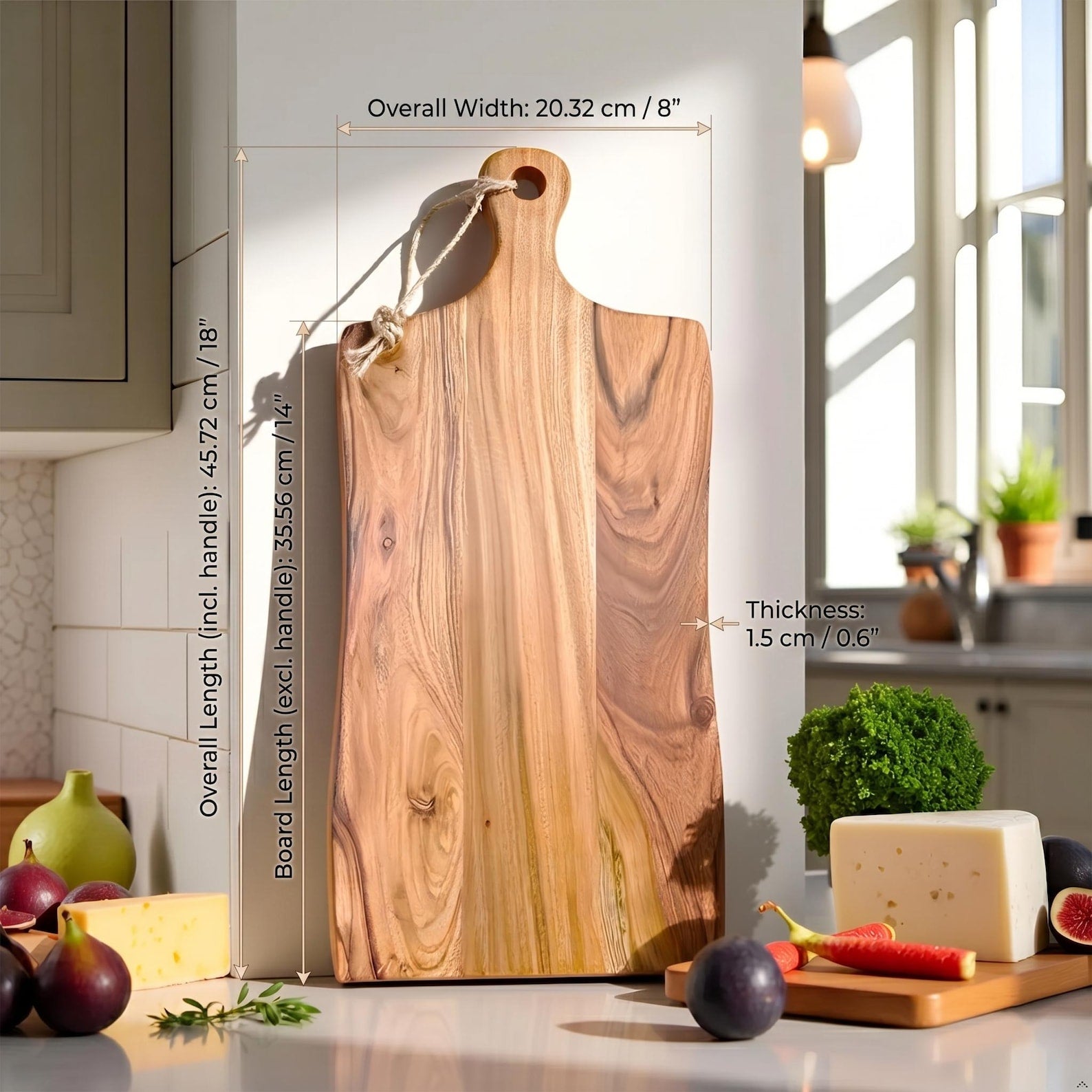 Personalized live edge charcuterie board with handle