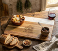 Personalized marble and acacia cheese board