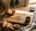 Personalized marble and acacia cheese board