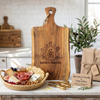 Personalized live edge charcuterie board with handle