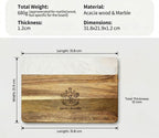 Personalized marble and acacia cheese board