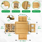 Personalized 4-Drawer Bamboo Cheese Board - Mother’s Day Kitchen Gift