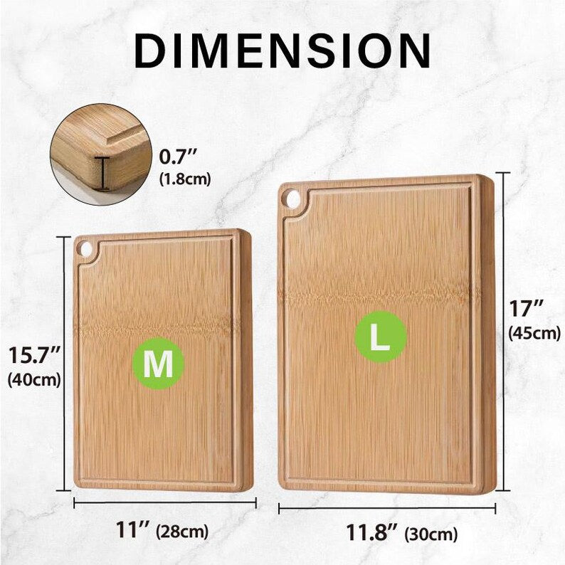 Custom Whole Bamboo Cutting Board with Stand | Mother's Day Gift