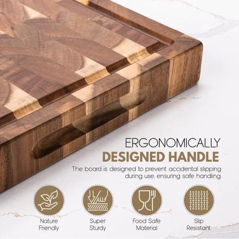 Personalized Acacia Wood Cutting Board - Reversible Housewarming Gift
