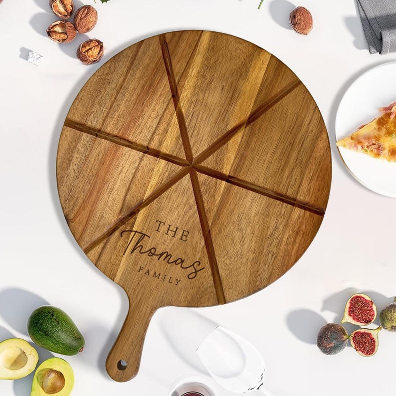 Custom Acacia Pizza Board | Personalized Mother's Day & Housewarming Gift