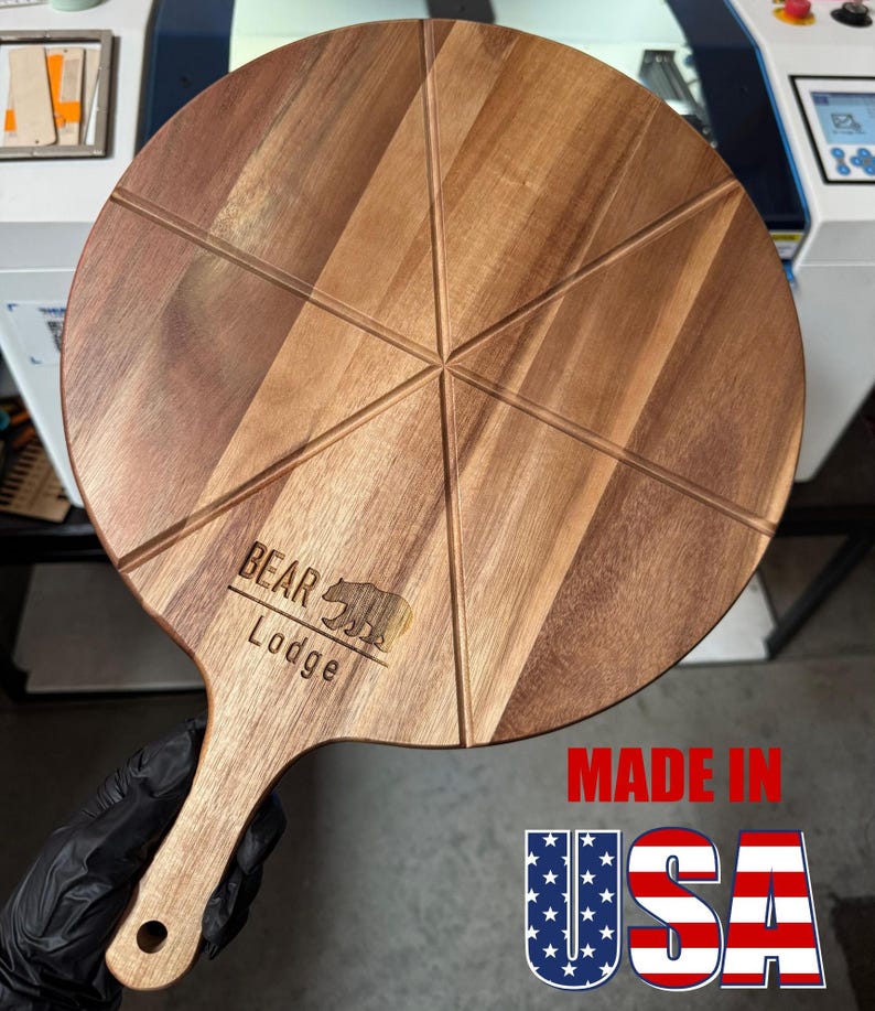 Custom Acacia Pizza Board | Personalized Mother's Day & Housewarming Gift