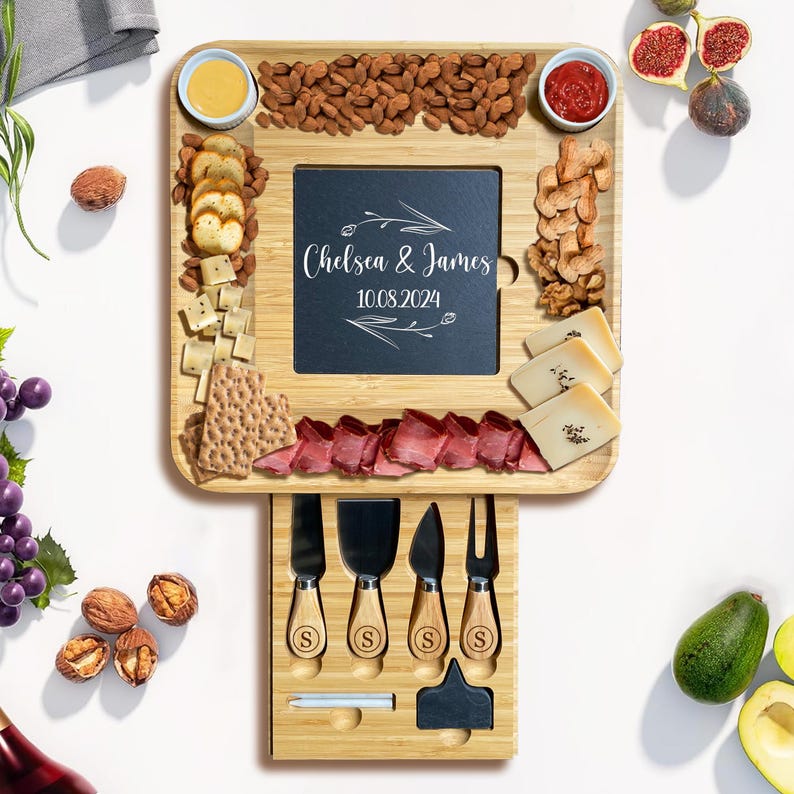 Personalized Mother's Day Bamboo Cheese Board & Slate