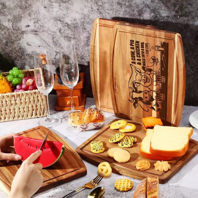 Funny Custom Acacia Board - Wedding, Engagement & Housewarming Gift