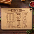 Personalized Bamboo Cutting Board with Conversion Chart | Gift for Mom
