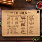 Personalized Bamboo Cutting Board with Conversion Chart | Gift for Mom