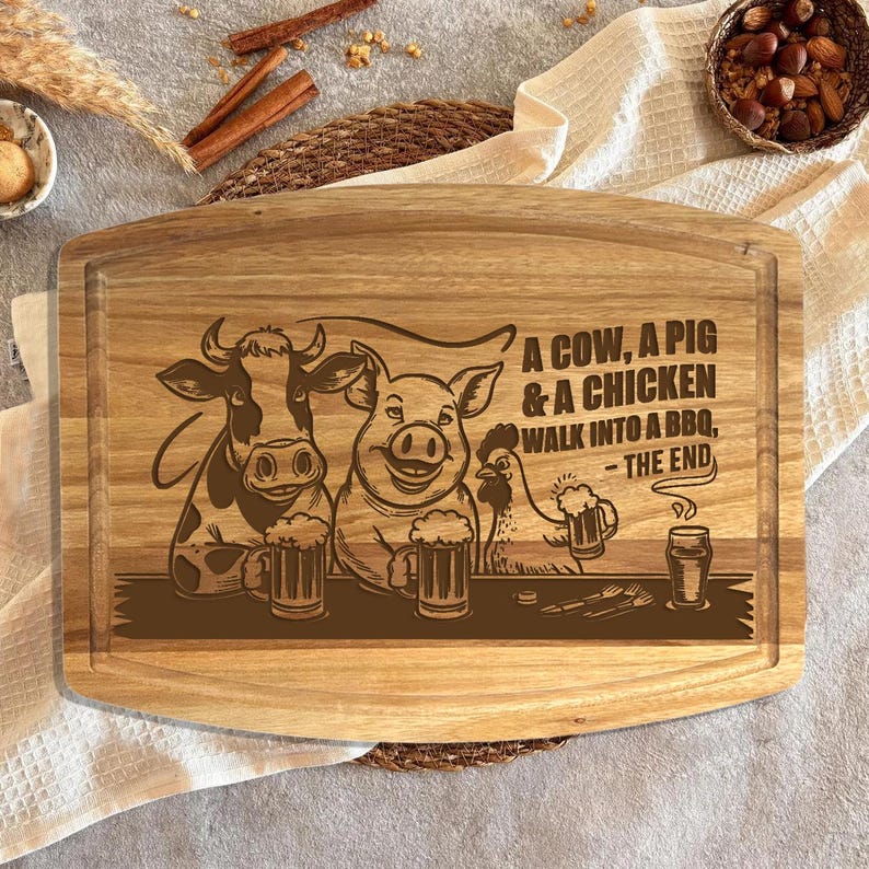 Funny Custom Acacia Board - Wedding, Engagement & Housewarming Gift