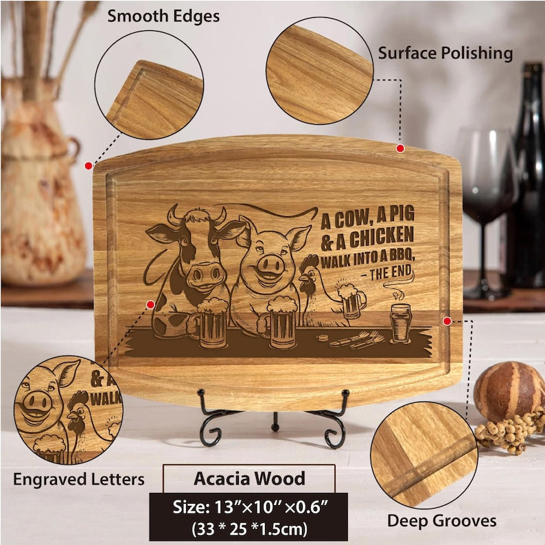 Funny Custom Acacia Board - Wedding, Engagement & Housewarming Gift
