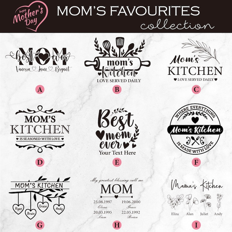 Personalized Acacia Cutting Board | Custom Mother's Day Gift