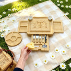 Personalized Christmas Bamboo Charcuterie Board with 3 Drawers & Utensils Set