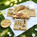 Personalized Christmas Bamboo Charcuterie Board with 3 Drawers & Utensils Set