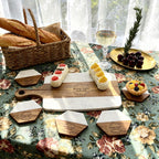 Personalized Marble & Wood Cheese Board with 4 Coasters - Wedding Gift